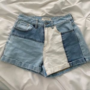 hopper patch denim shorts